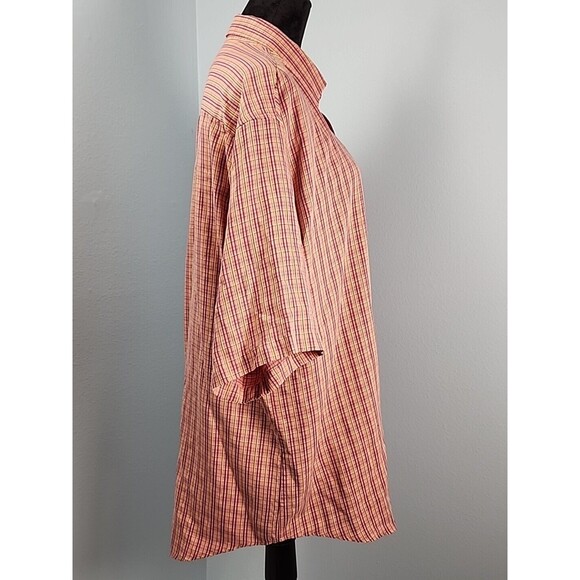 Bugatchi Uomo Mens XL Shirt Plaid Short Sleeve Button Front Pocket Collared - Picture 4 of 11